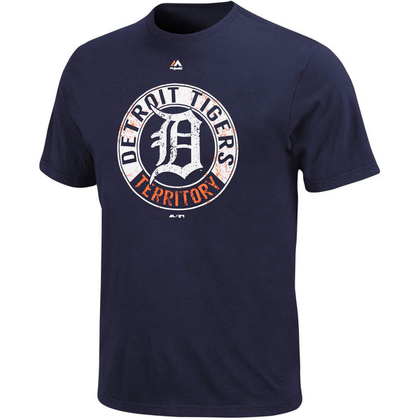 MLB Men Detroit Tigers Majestic Big Tall Cooperstown Generating Wins TShirt Navy Blue